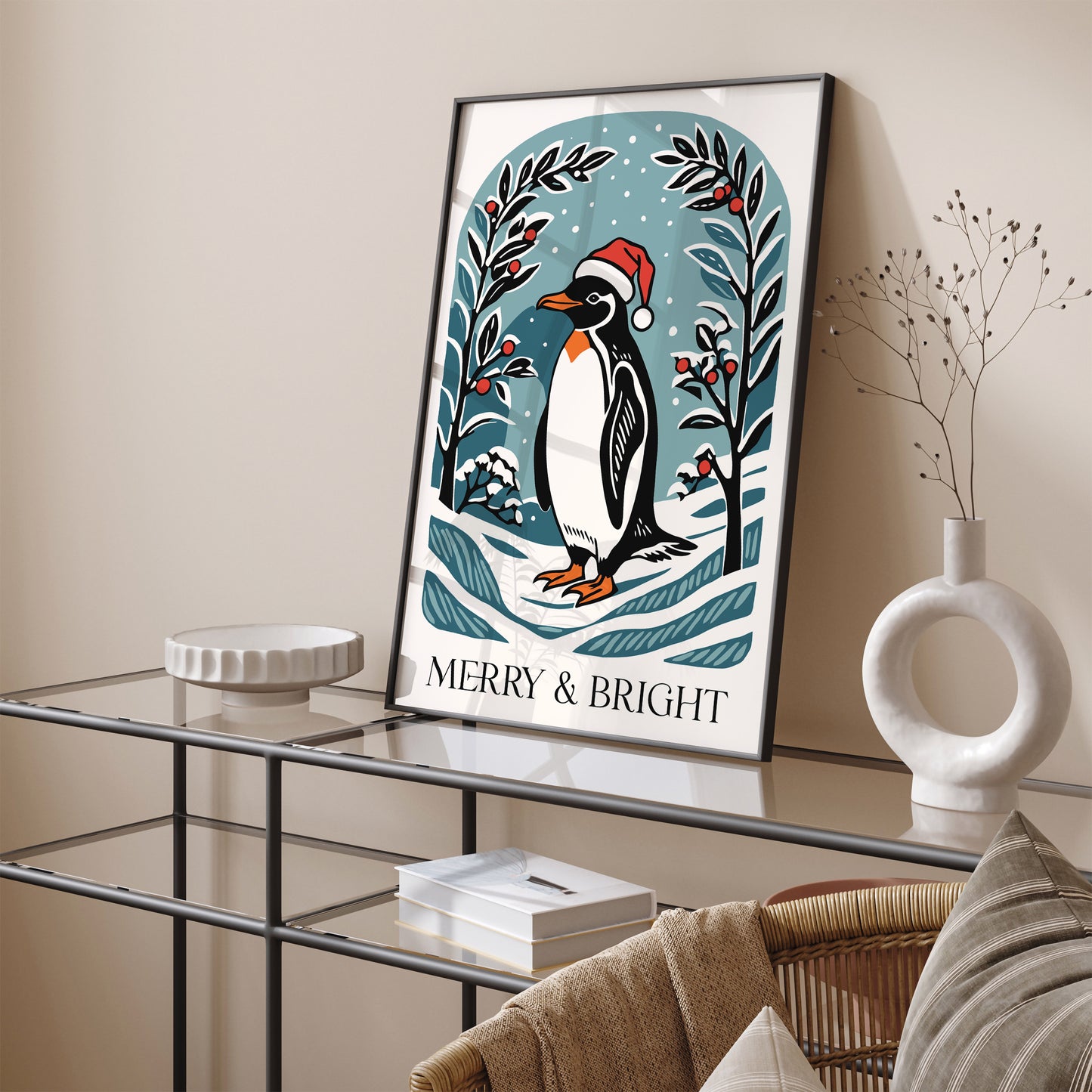 Cute Christmas Penguin Poster