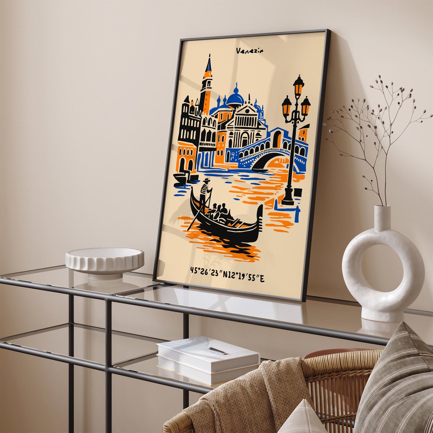 Venice Italy Retro Travel Poster – Vintage Wall Art Print