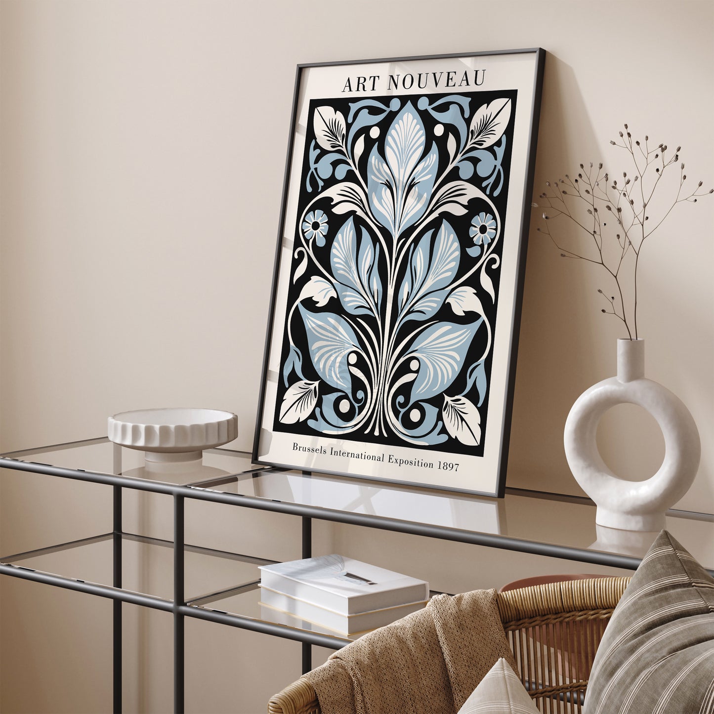 Art Nouveau Abstract Floral Poster