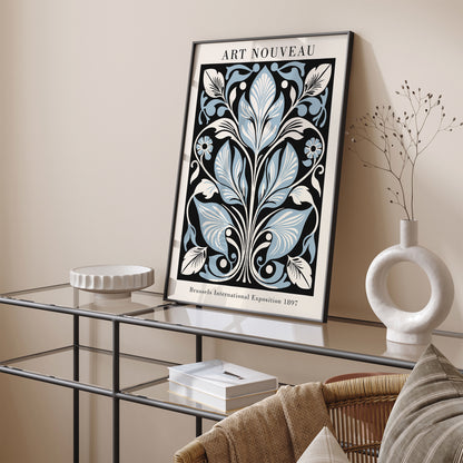 Art Nouveau Abstract Floral Poster