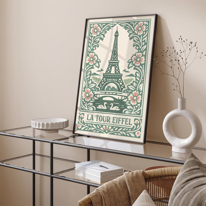 Eiffel Tower Paris Poster – Vintage Travel Wall Art