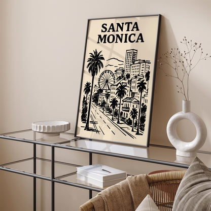 Santa Monica Cityscape Poster