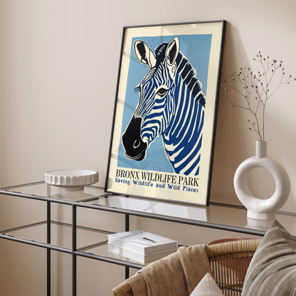 Bronx Zoo Vintage Zebra Poster