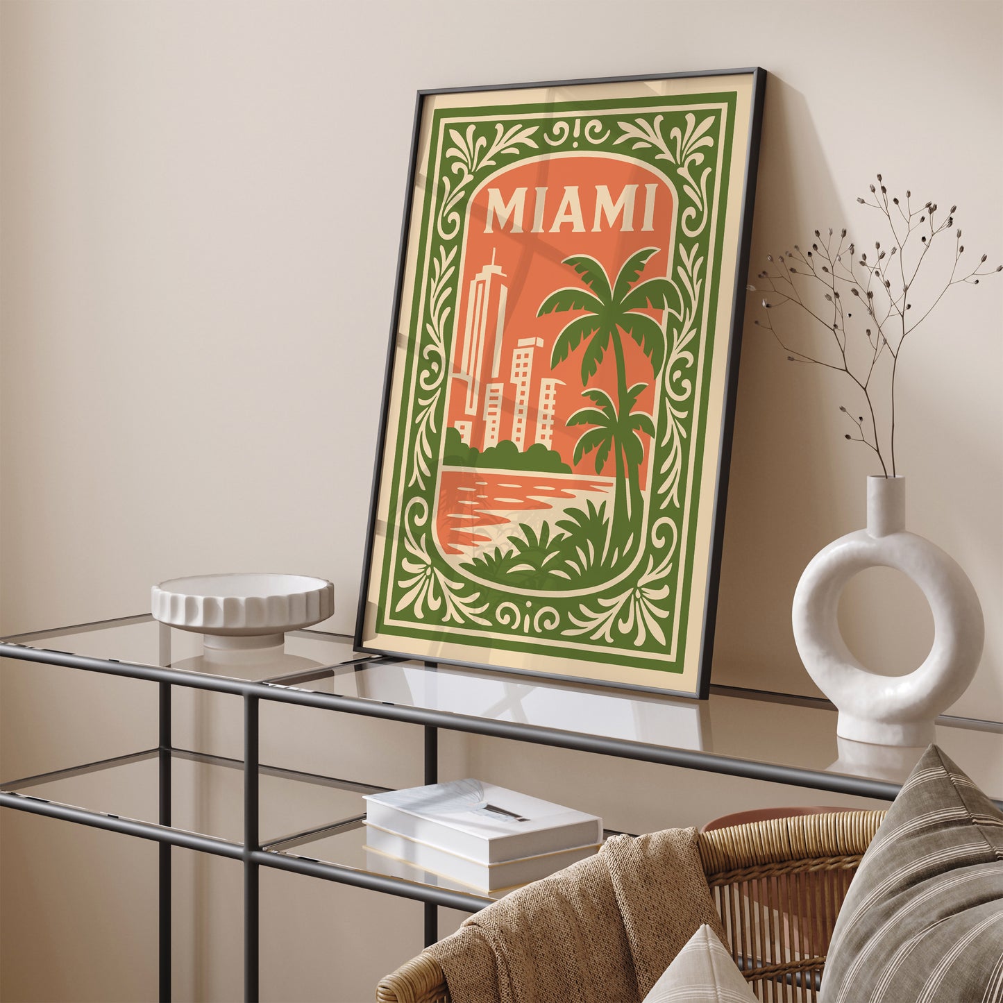 Miami Cityscape Travel Poster 2026