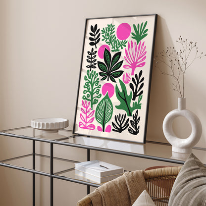 Retro Colorful Cut Outs Nature Print