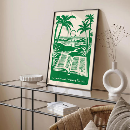 International Literary Festival Poster – Green Event Art Print