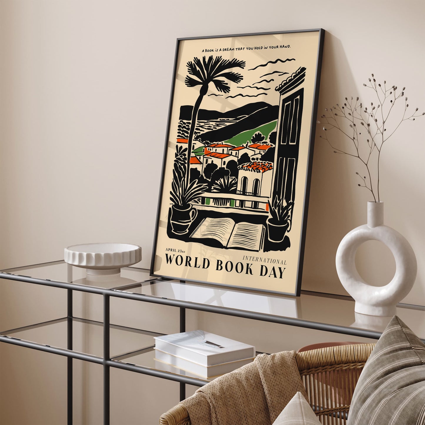 Book Day Vintage Landscape Poster