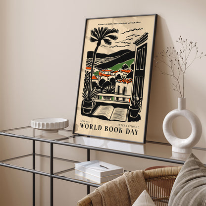 Book Day Vintage Landscape Poster
