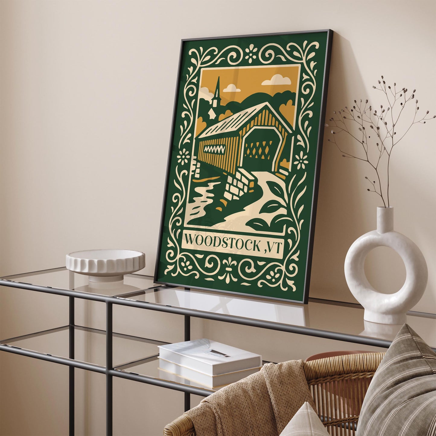 Woodstock Vermont Travel Poster