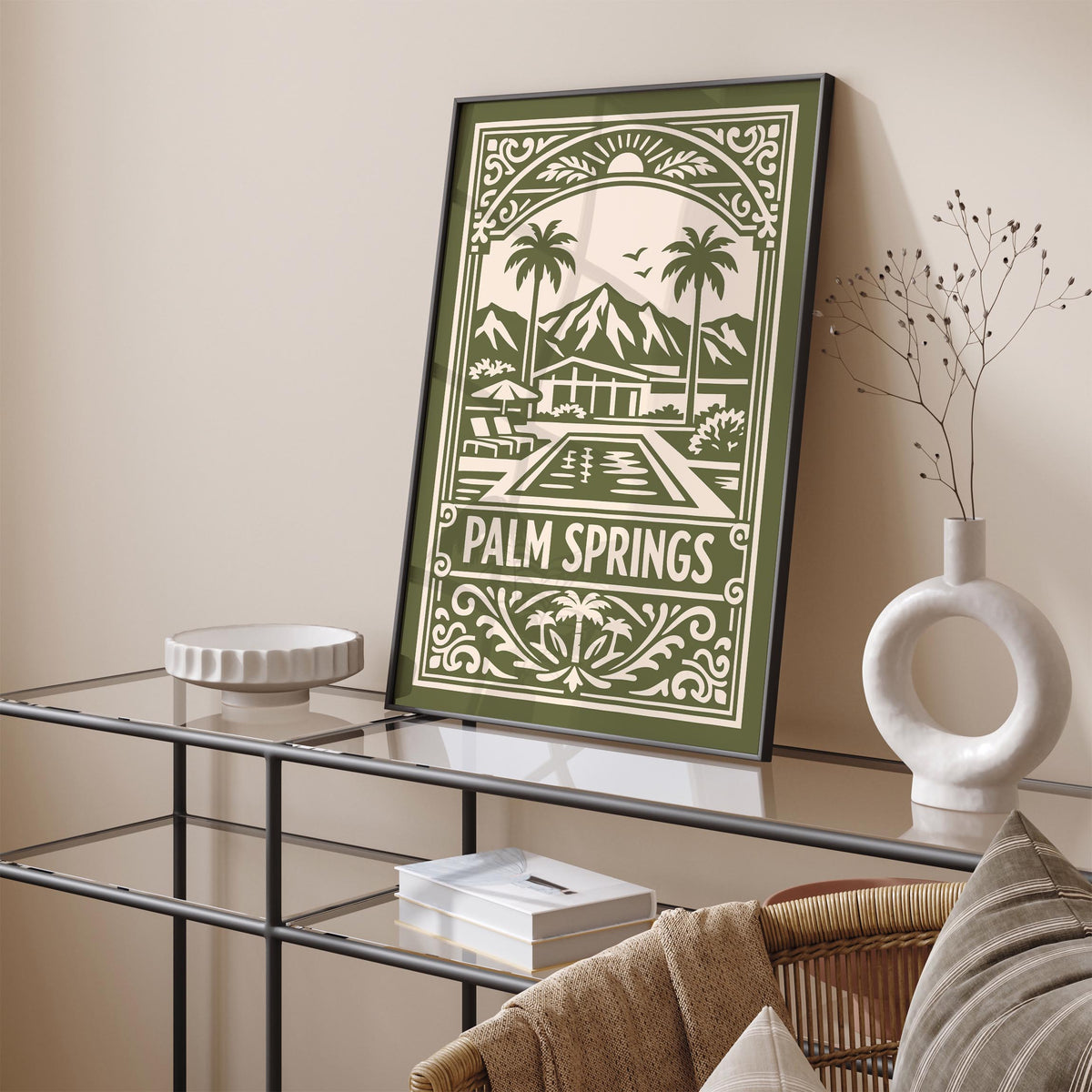 Palm Springs California Green Travel Poster