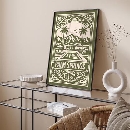 Palm Springs California Green Travel Poster