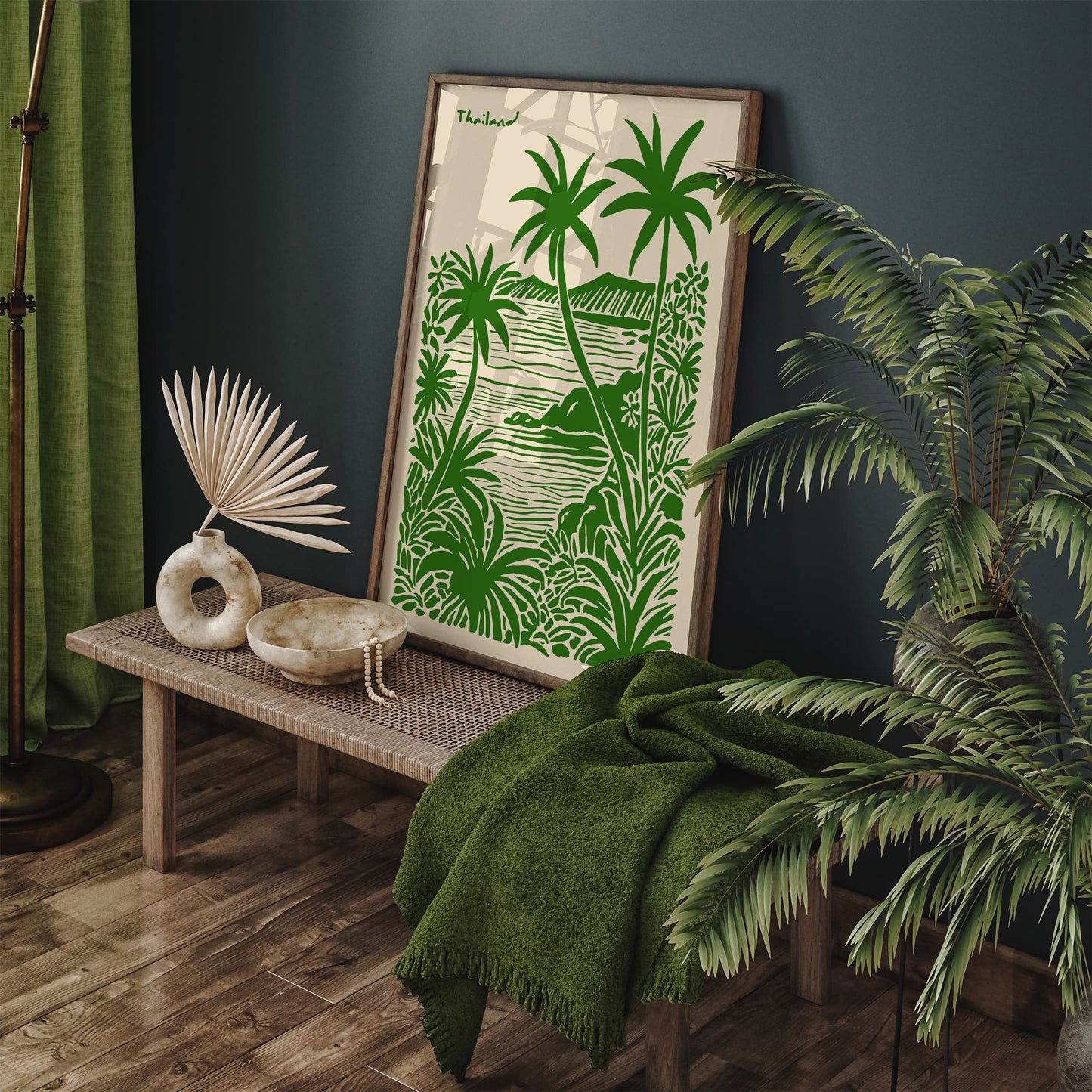 Thailand Tropical Poster - Green Landscape Travel Wall Art