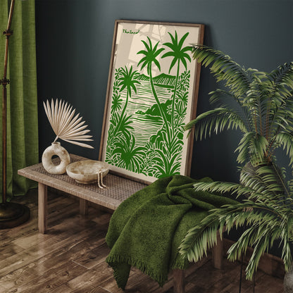 Thailand Tropical Poster - Green Landscape Travel Wall Art