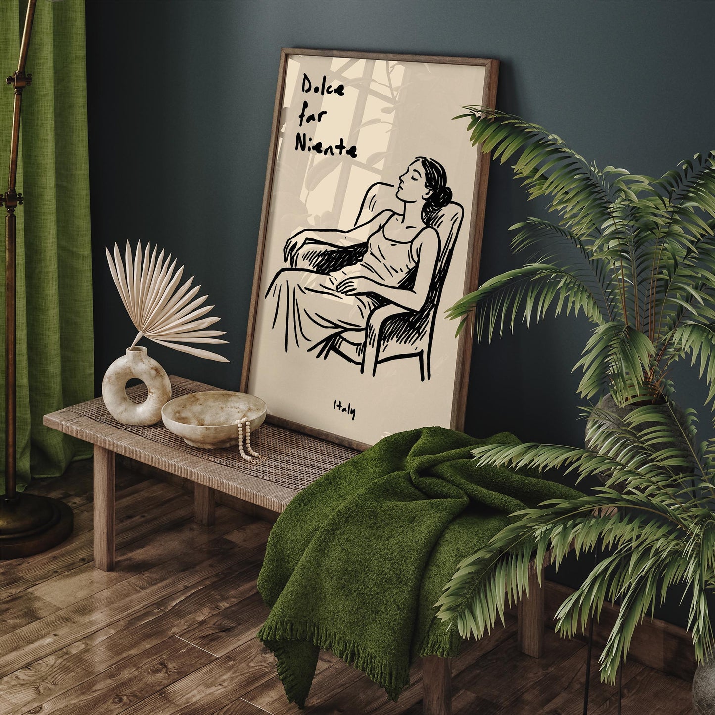 Dolce Far Niente Italy Poster - Sleeping Woman Wall Art Print