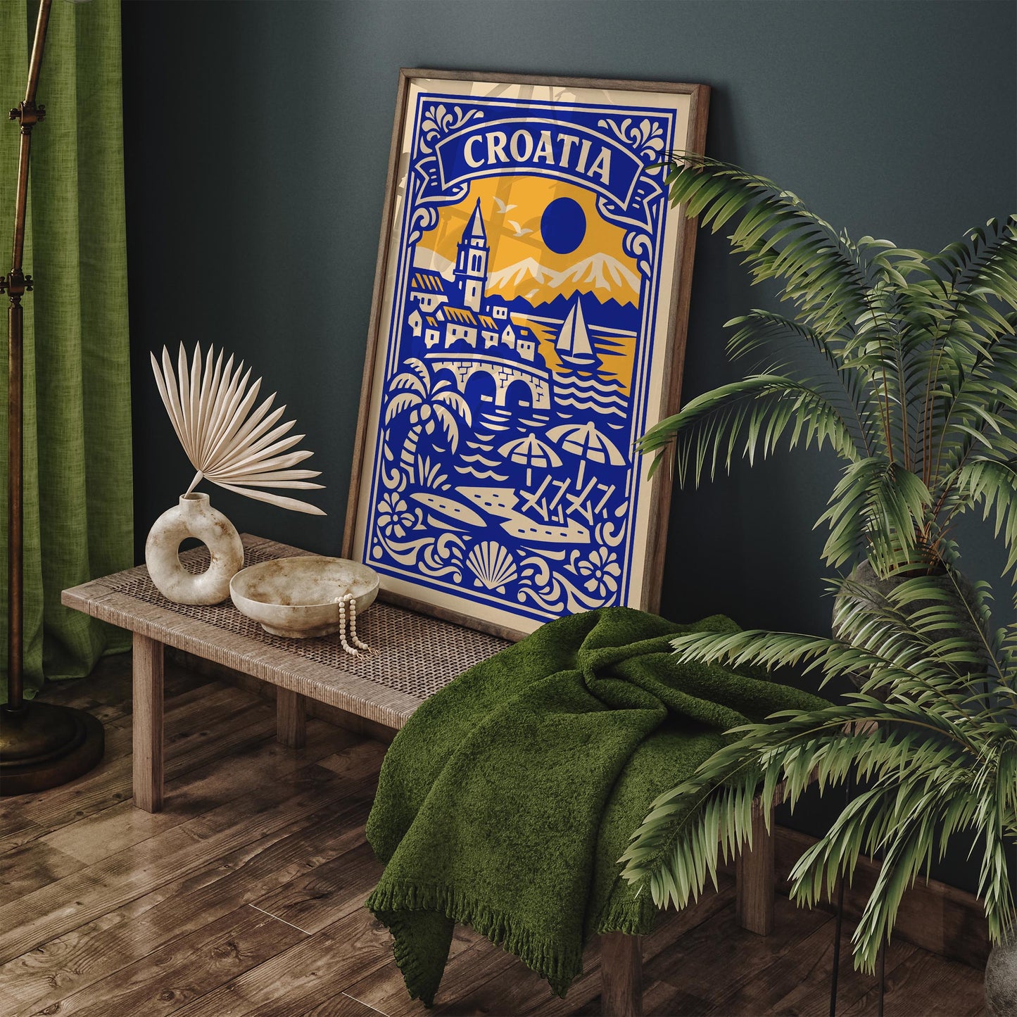 Croatia Travel Poster - Blue Adriatic Wall Art