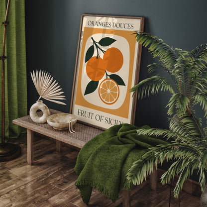 Oranges Douces Fruit of Sicily Poster