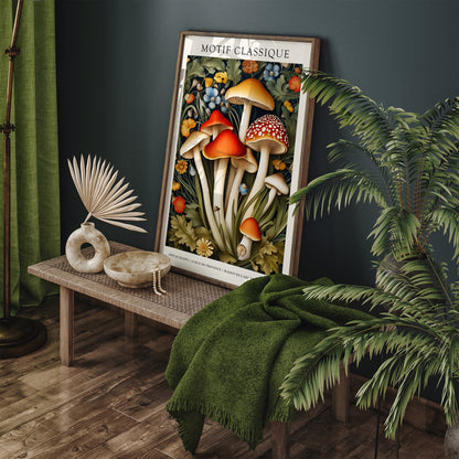 Motif Classique Mushrooms Forest Poster