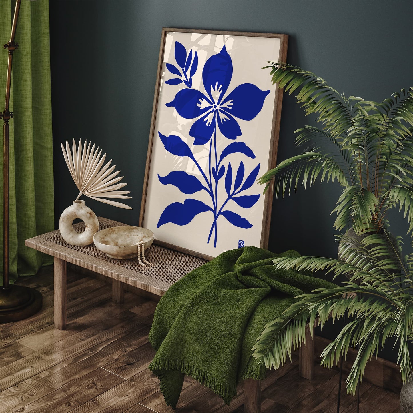 Blue Azure Flower Poster