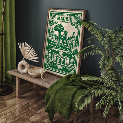 Madrid Botanical Travel Poster