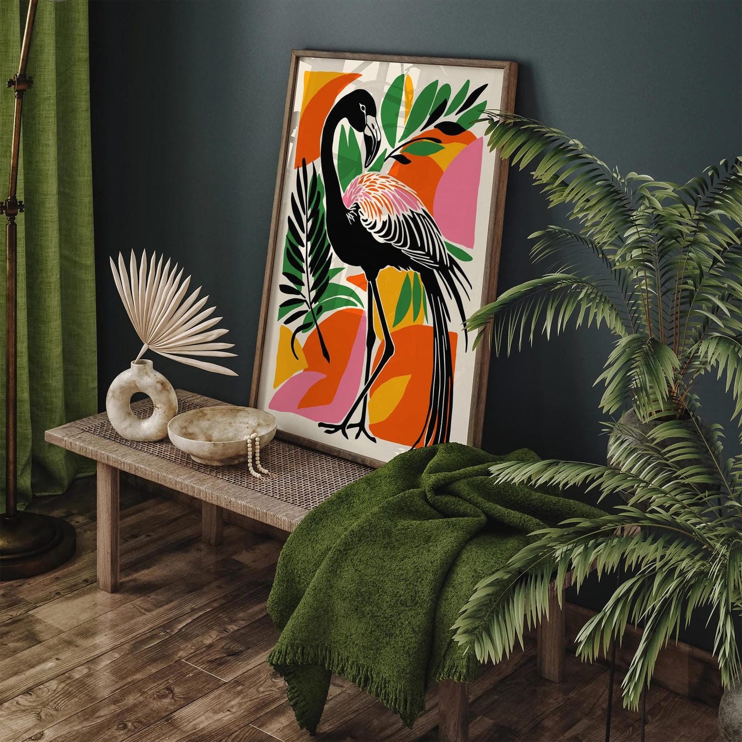 Colorful Tropical Flamingo Wall Art