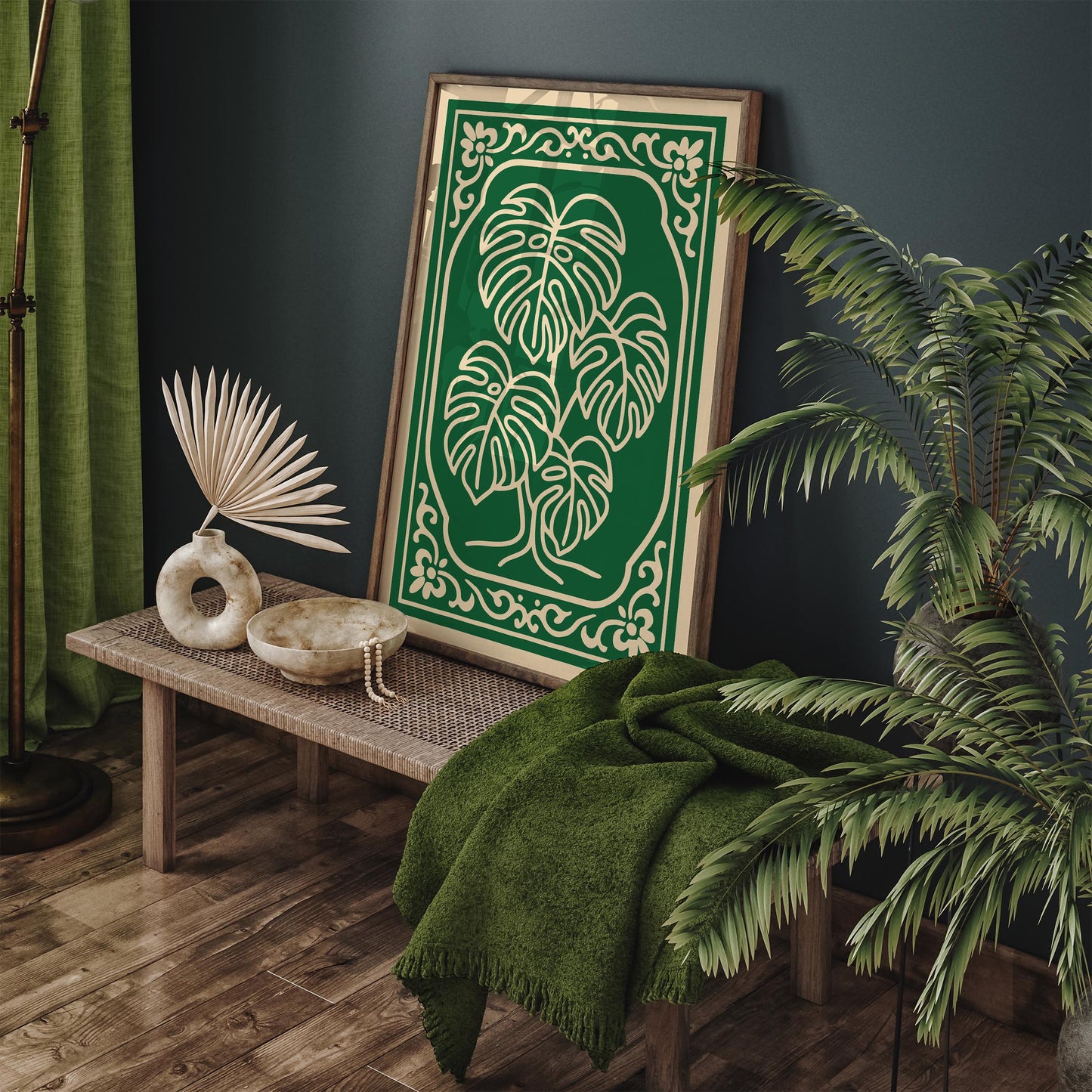 Green Monstera Plant Wall Art Print
