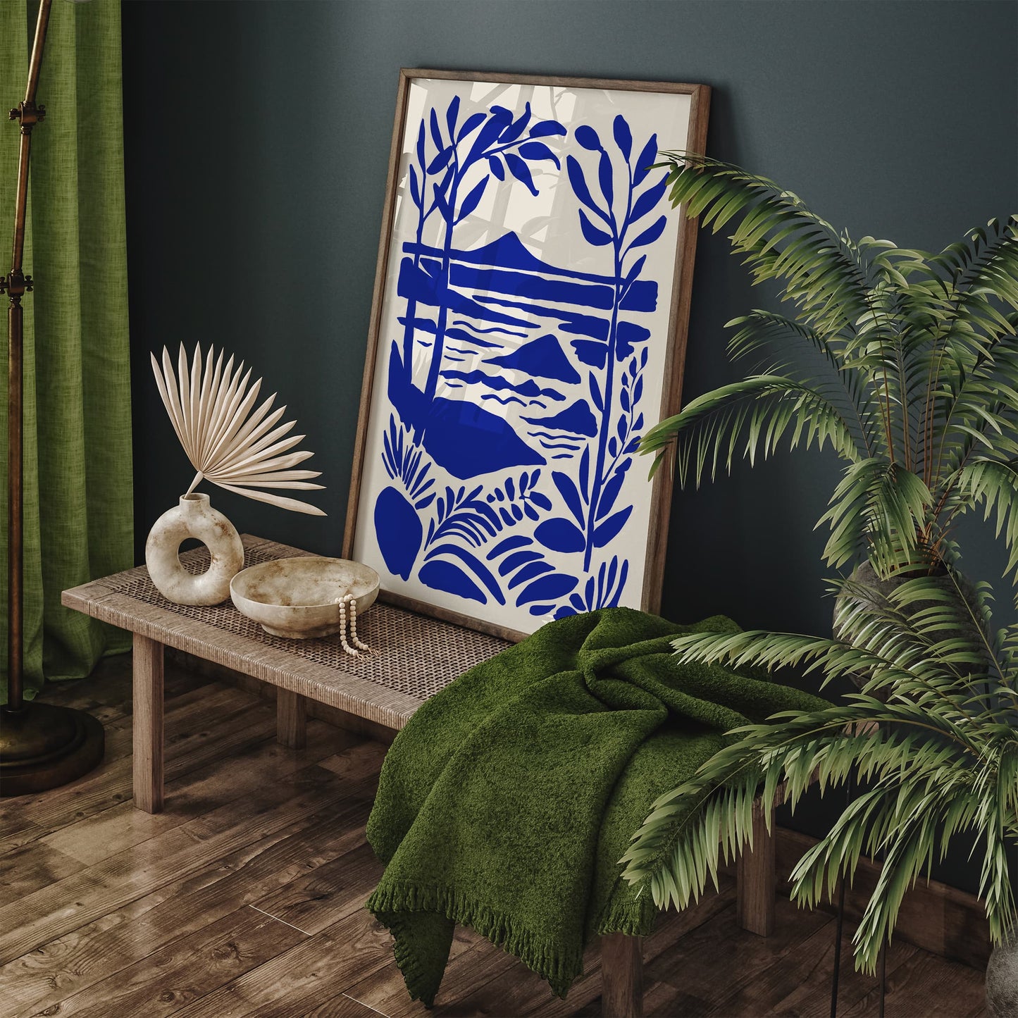 Blue Nautical Landscape Scenic Art Print 2025