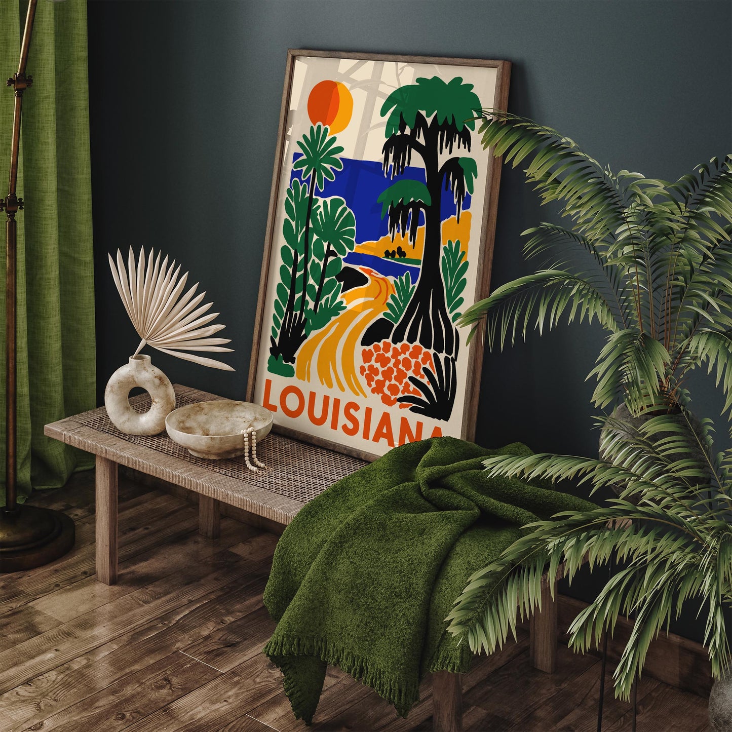 Louisiana Travel Poster - Colorful Landscape Wall Art