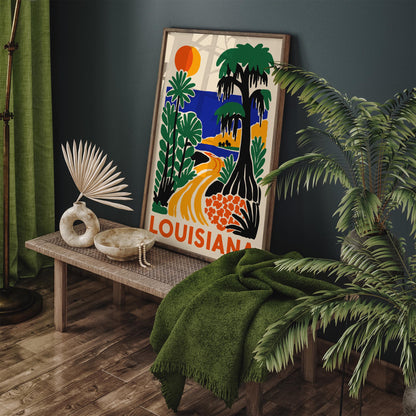 Louisiana Travel Poster - Colorful Landscape Wall Art