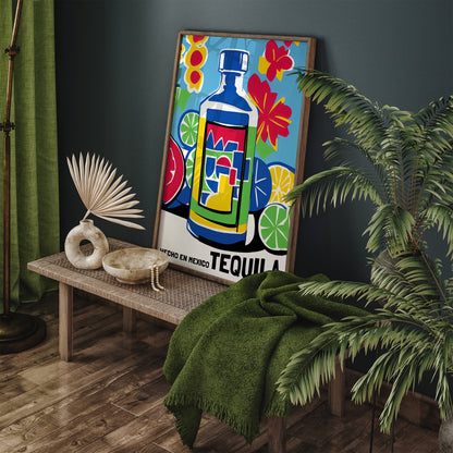 Mexican Tequila Colorful Retro Poster