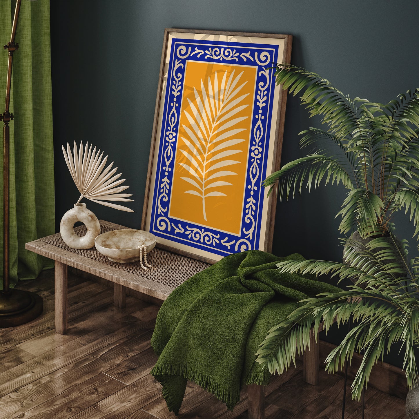 Palm Leaf Botanical Wall Art Print - Tropical Home Decor Poster