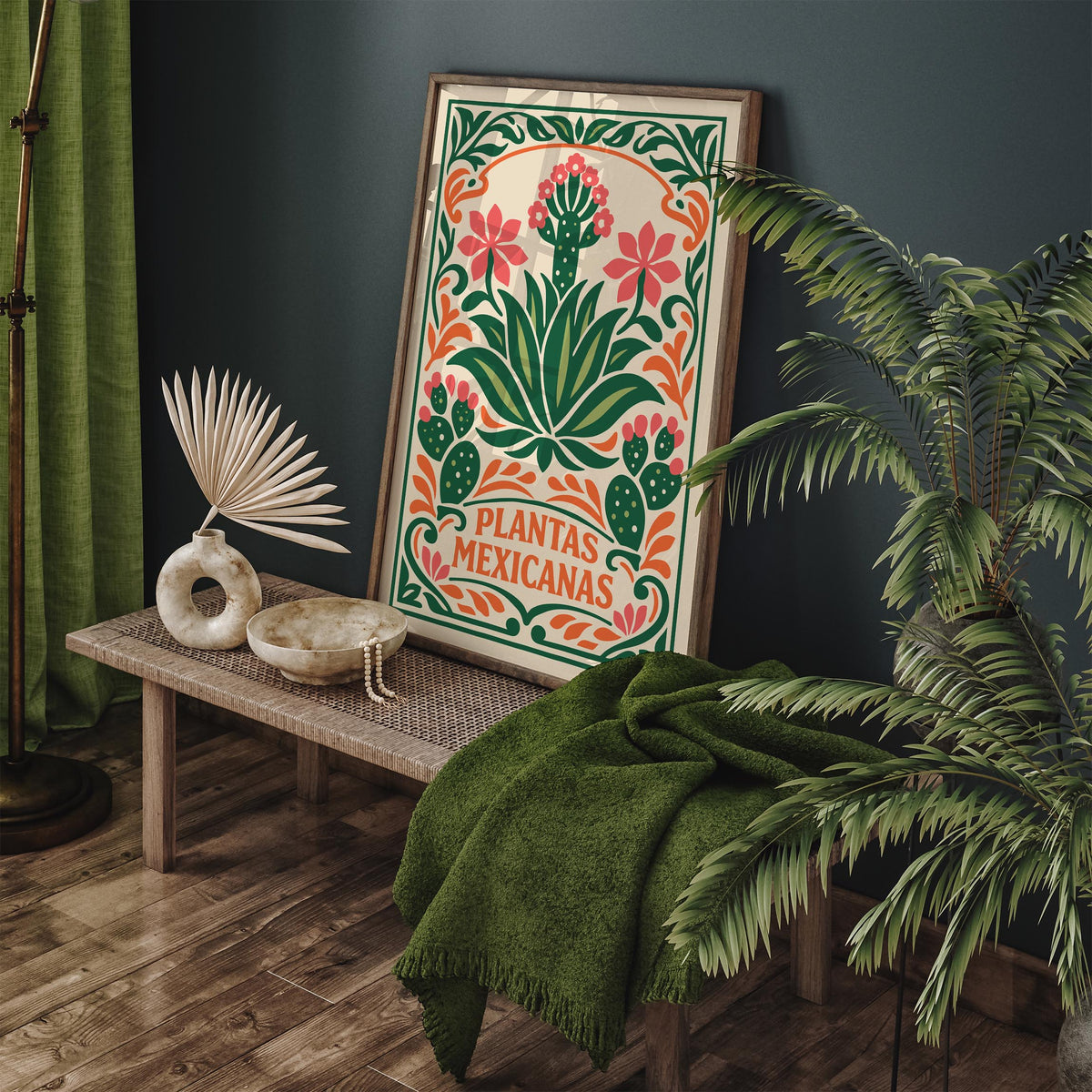 Colorful Mexican Plants Poster