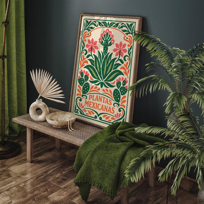 Colorful Mexican Plants Poster
