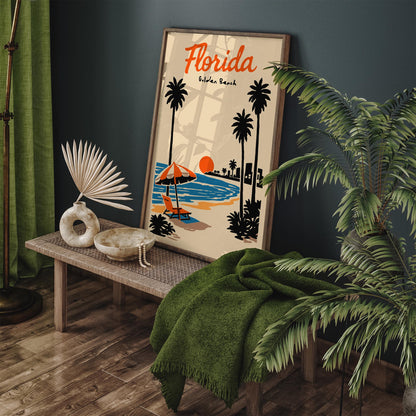 Florida Golden Beach Travel Poster