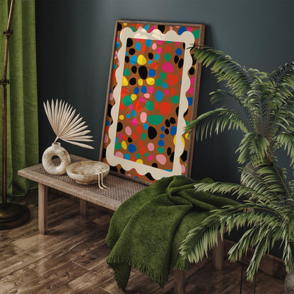 Colorful Confetti Spot Poster - Bold Maximalist Rainbow Wall Art