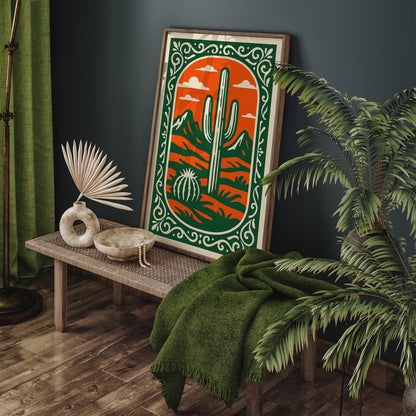 Sonoran Desert Poster - Cacti Plant Wall Art