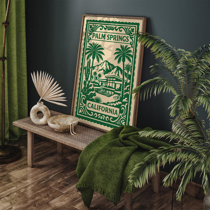 Palm Springs California Green Travel Poster