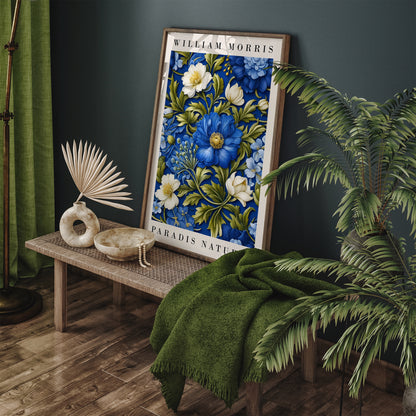 Paradis Naturel Blue Floral Poster