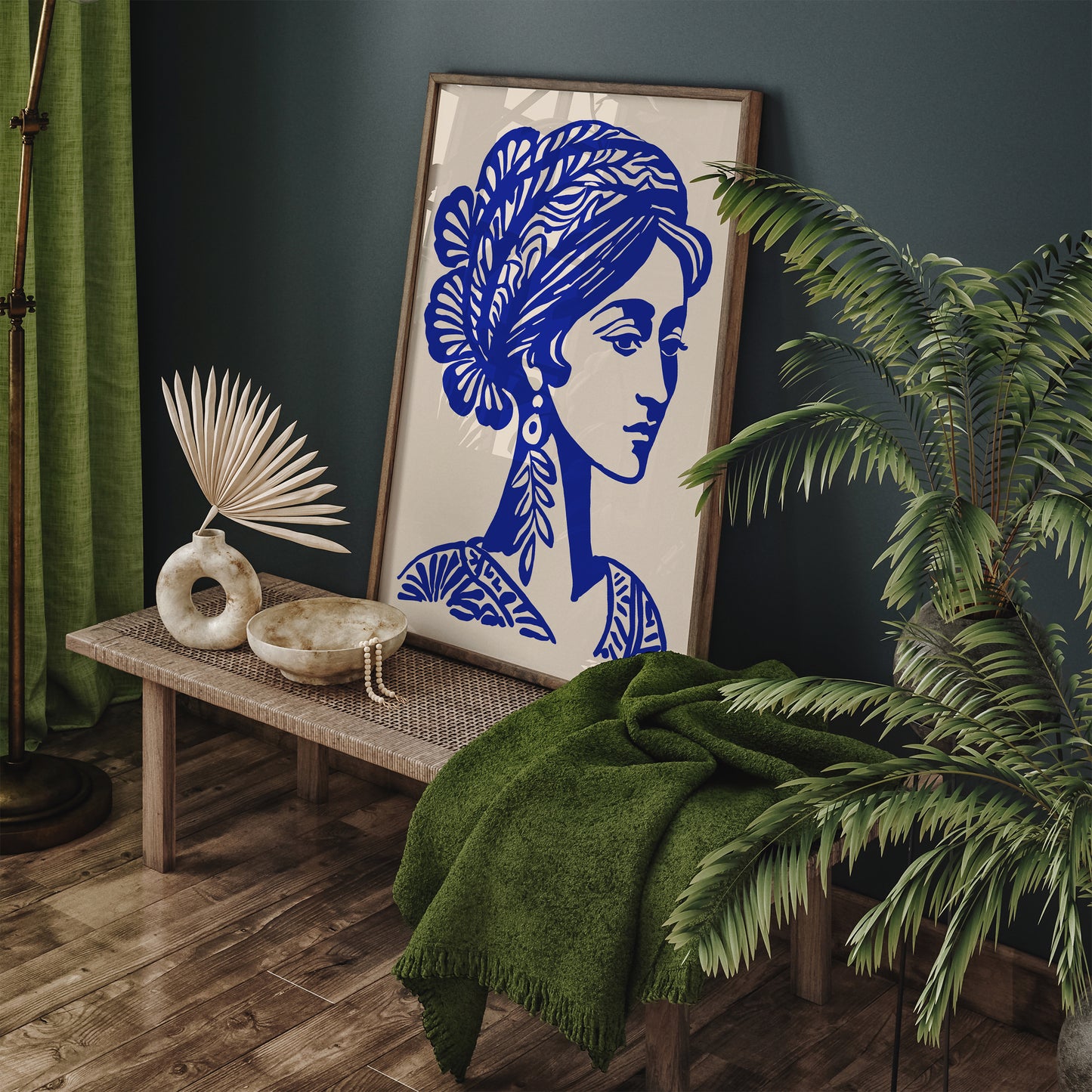 Blue Woman Portrait Art Print