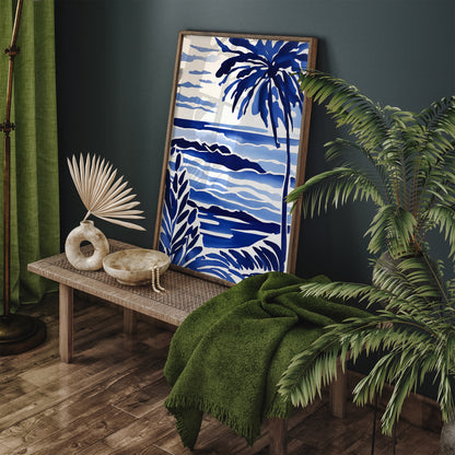 Blue French Riviera Travel Poster