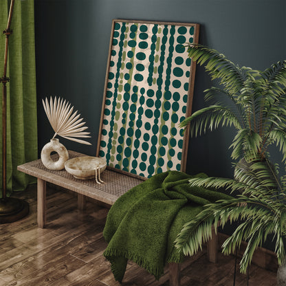 Mid Century Modern Green Aesthetic Print