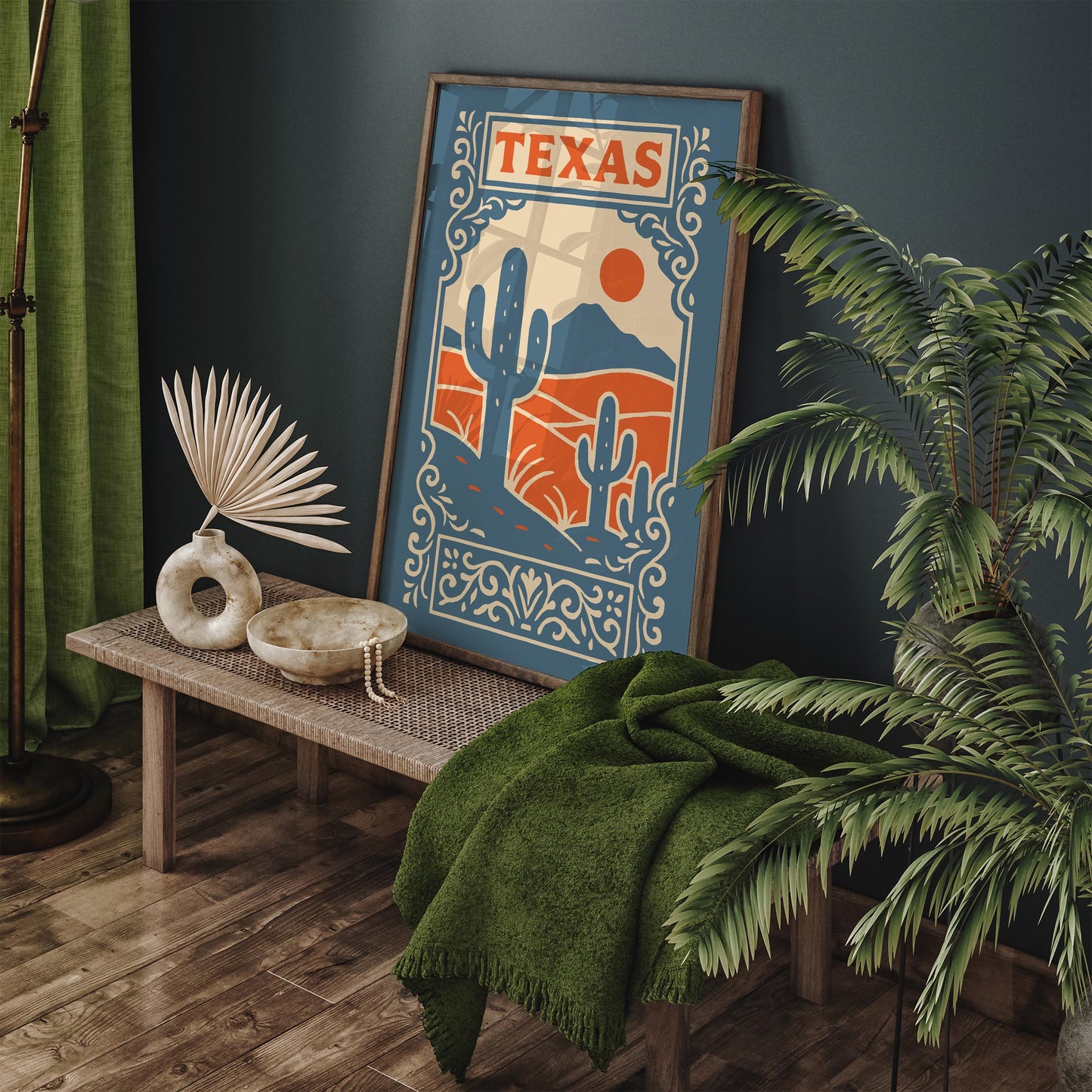 Texas Landscape Travel Poster - Country Style Home Decor