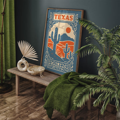 Texas Landscape Travel Poster - Country Style Home Decor