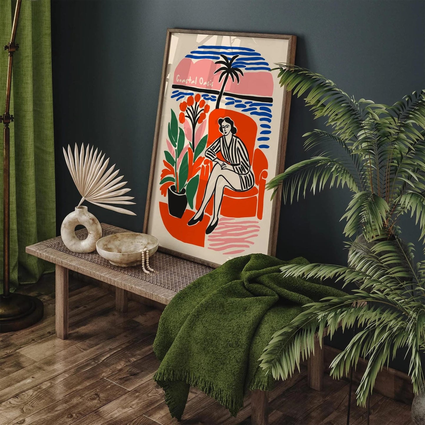 Coastal Oasis Cozy Tropical Vibe Poster