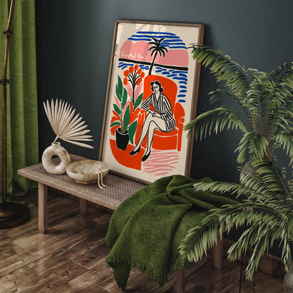 Coastal Oasis Cozy Tropical Vibe Poster