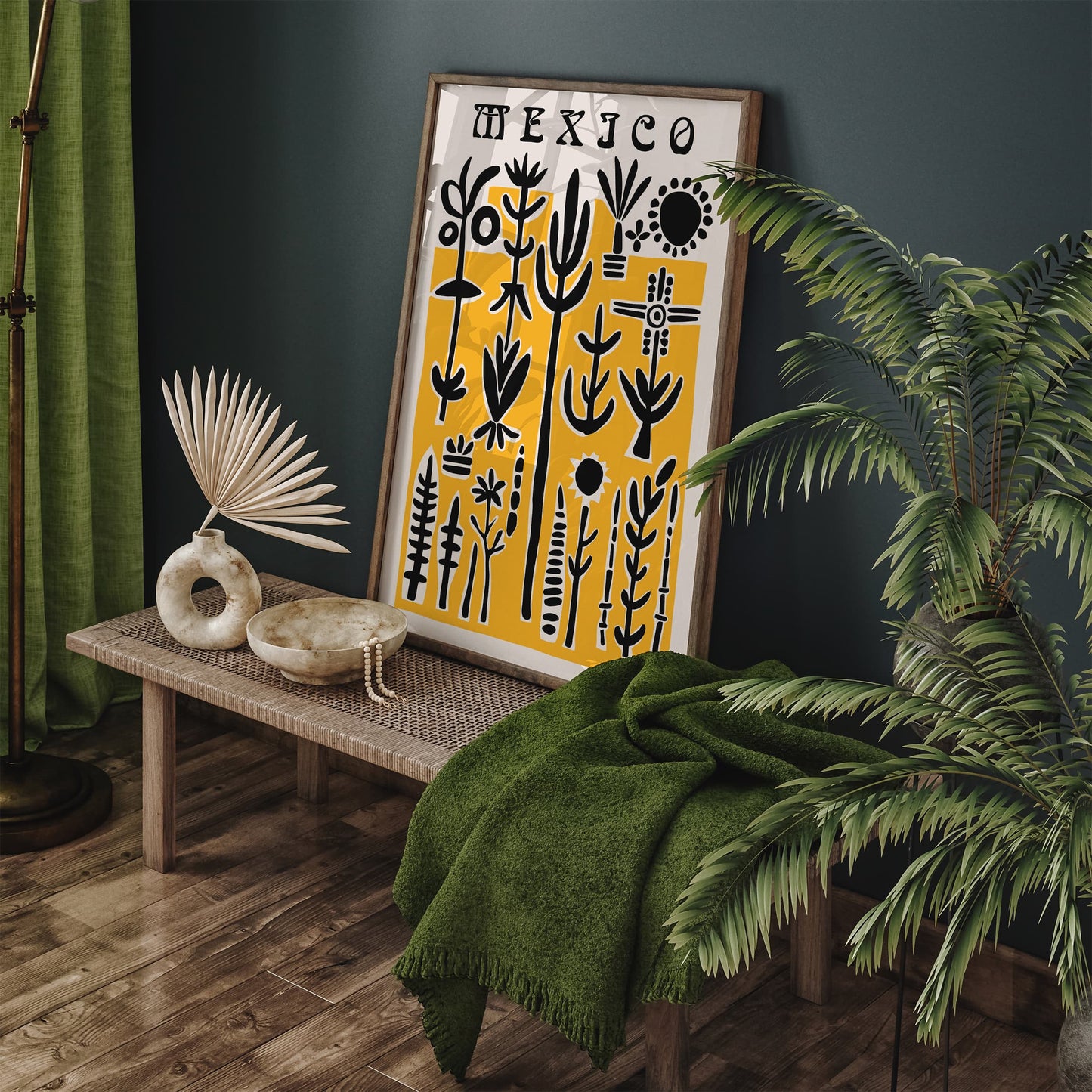 Mexico Abstract Travel Yellow Poster