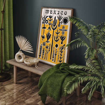 Mexico Abstract Travel Yellow Poster