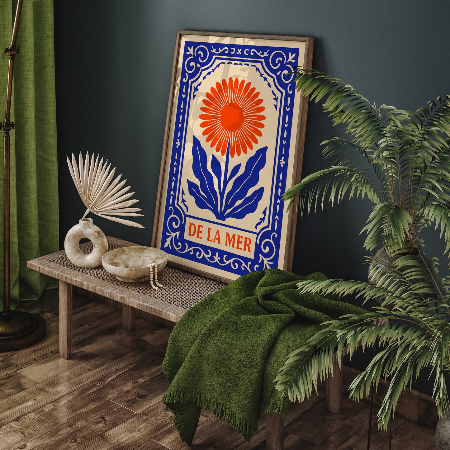 De La Mer Flowers Art Print - Nautical Bohemian Home Decor