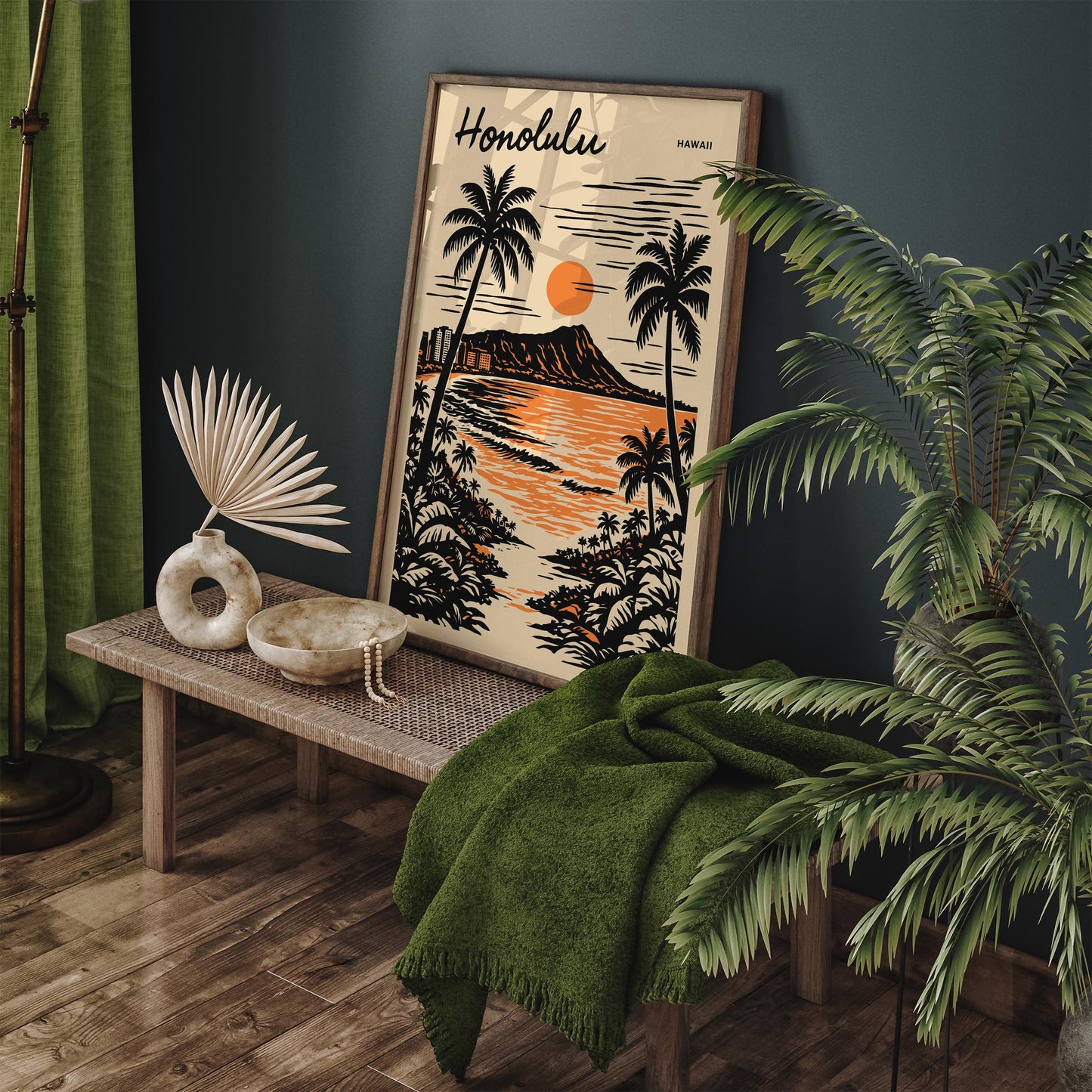 Honolulu Hawaii Tropical Poster