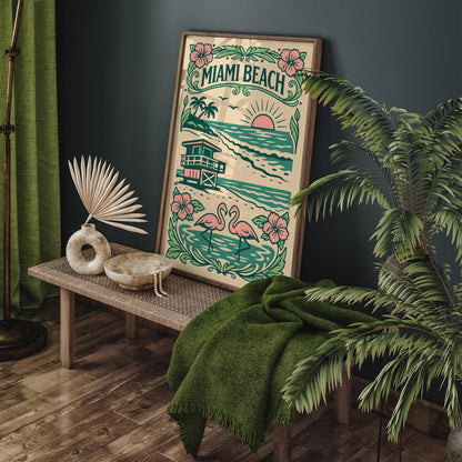 Miami Beach Girly Poster