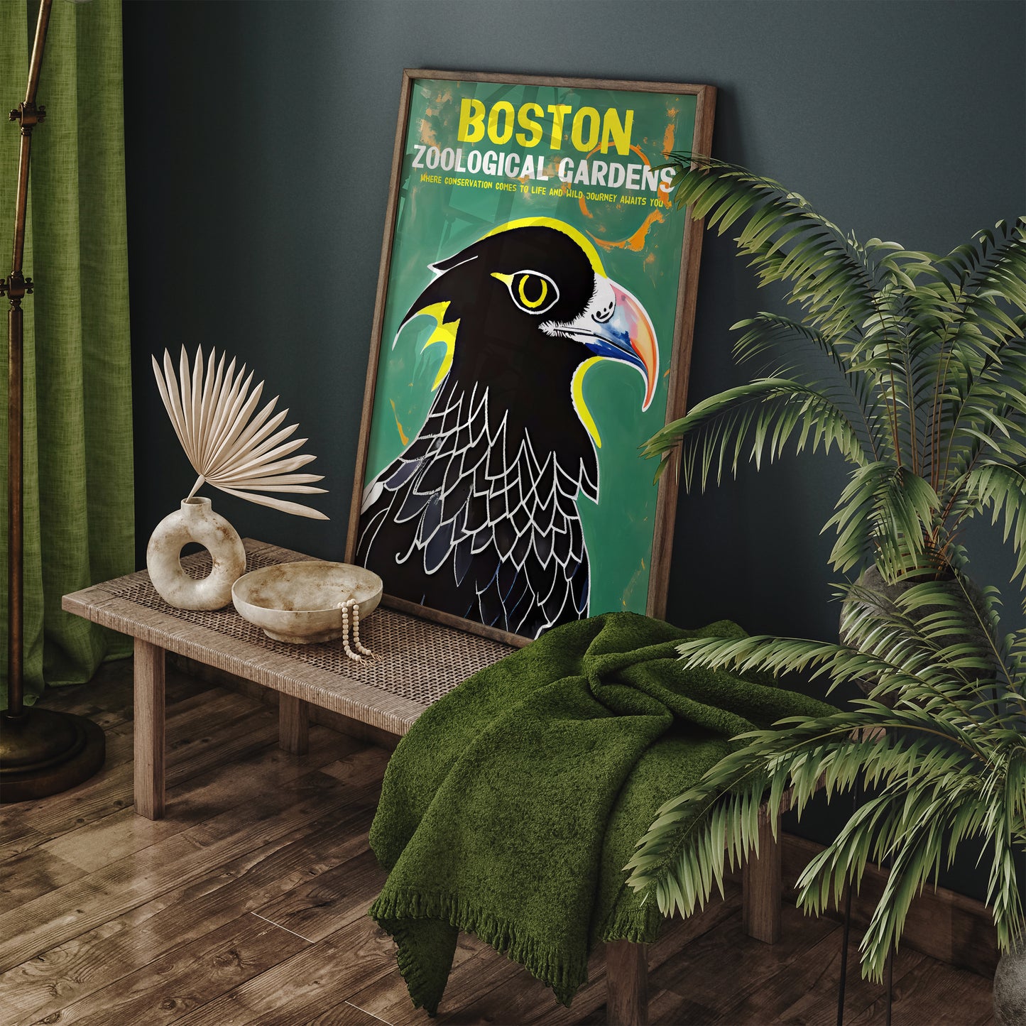 Boston Zoo Retro Eagle Poster